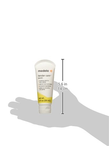 Medela, Tender Care, Lanolin Nipple Cream for Breastfeeding, All-Natural Nipple Cream, Tender Care Lanolin, Offers Soothing Protection, Hypoallergenic, All-Natural Ingredients, 100% Safe, 2 oz. Tube