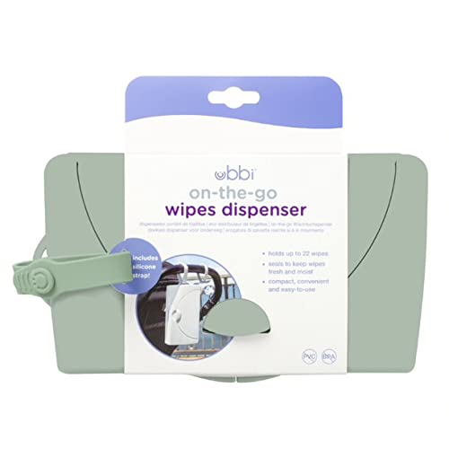 Ubbi Baby Wipes Dispensers with Weighted Plate, Portable On-The-Go Wipes Holder, Keeps Wipes Moist and Fresh, Fits Most Diaper Bags