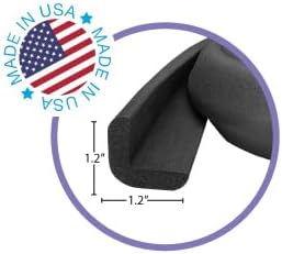 Kidkusion Table Cushion | Made in USA | 20 Foot Edge + 4 Corners | Black | Baby Proof Furniture Edge and Corner Guards