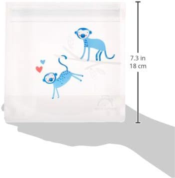Amazon Brand - Mama Bear Reusable Snack Bags, Hook and Loop Closure, BPA Free, Dishwasher Safe, 6-Pack