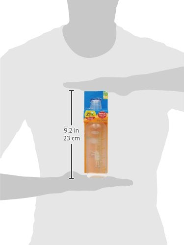 Evenflo Feeding Zoo Friends Plastic Standard Neck Bottles for Baby, Infant & Newborn - Blue/Green/Orange/Pink (Colors May Vary), 8 Oz