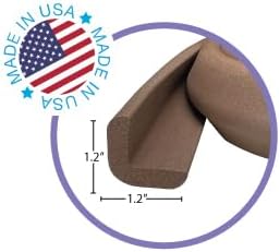 Kidkusion Table Cushion | Made in USA | 20 Foot Edge + 4 Corners | Brown | Baby Proof Furniture Edge and Corner Guards