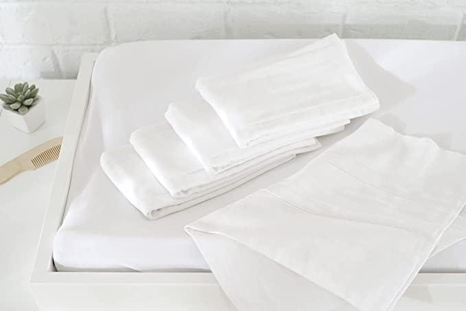 High Absorbancy Reusable Flat Cloth Diapers, Soft & Safe 27 X 27 100% Cotton Burp Cloth, Also Great to Clean Mirrors (18)