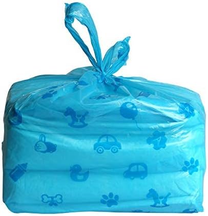 Disposable Diaper Bags with Easy-Tie Tabs, 200 Count Degradable Diaper Trash Bags or Pet Waste Bags, With Cute Pattern Unscented Biodegradable Diaper Sacks