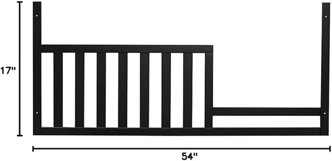 Toddler Bed Safety Guard Rail for Munire & Echelon Convertible Cribs - Solid Wood Rail for Convertible Crib to Toddler Bed Conversion - Safety Bed Rail for Children (Black)