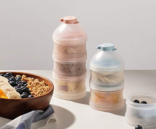 Simba Twist-Lock Stackable Milk Powder Formula Dispenser and Snack Storage Containers, Blue (BPA Free)