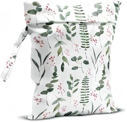 Wet Bag, Wet Dry Bag, Wet Bag for Swimsuit, Travel, Beach, Pool, Diapers, Dirty Yoga Gym Clothes, Makeup Bag, Waterproof Reusable Home Sweet Home Eucalyptus Leaf