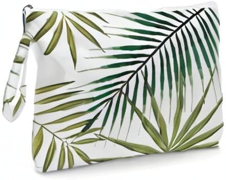 Fokongna Palm leaves Wet Bag Travel Wet Dry Bag Beach Bag Diaper Bag Wet Bag For Swimsuit Travel Makeup Bag Toiletry Bag