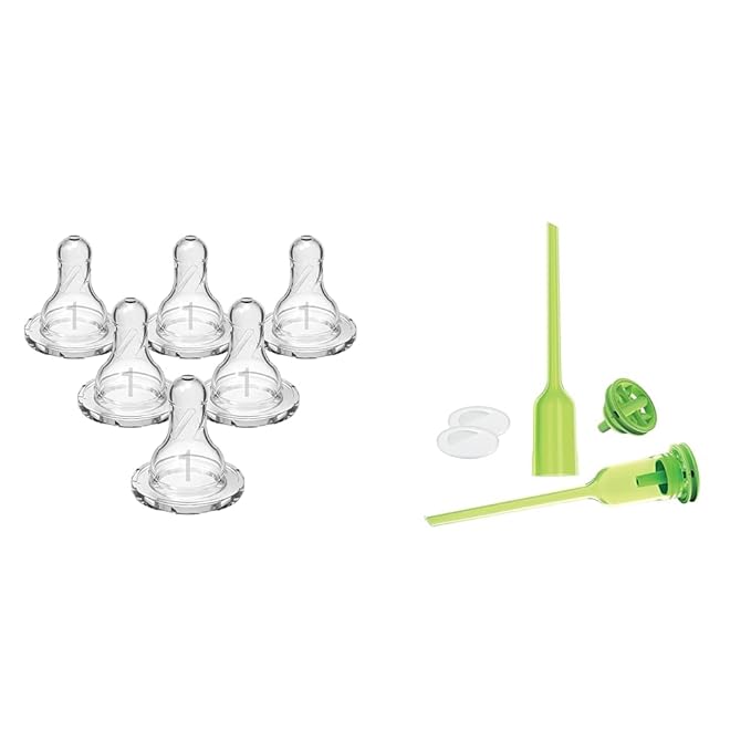 Dr. Brown's Level 1 Slow Flow Silicone Nipple 6 Count & Options+ Replacement Vent Kit Narrow 2 Count