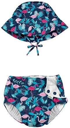 i play. by green sprouts Snap Reusable Swimsuit Diaper and Brim Sun Protection Hat