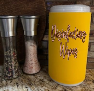 Rose Gold Script Decorative Cleaning Wipe Covers (Yellow, Large)