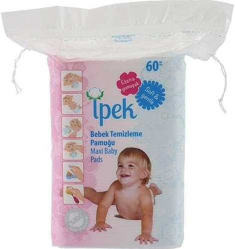Baby Large Cotton Pads Dry Square White (Classic 360-count)