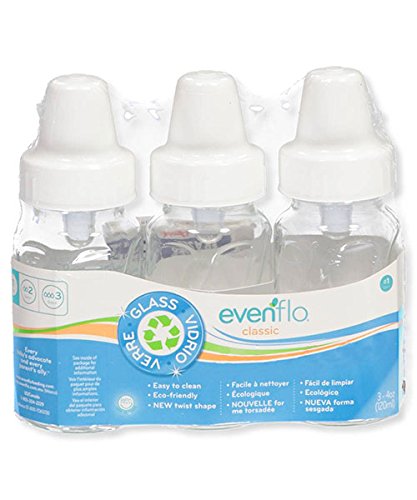 Evenflo 3 Pack Classic Glass Bottle, 4-Ounce