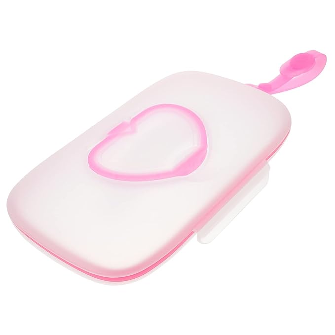 Dispenser Holder Portable Baby Wipes Dispenser Portable Refillable Wipe Holder Wipes Container Reusable Travel Box Pink
