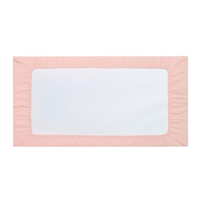 Cotton Changing Pad Cover,Unisex Diaper Change Table Sheet Ultra Soft Diaper Change Table Pad Cover Washable Changing Pad Sheets for Newborn,32in x 16in x 5in,Light Orange Pink