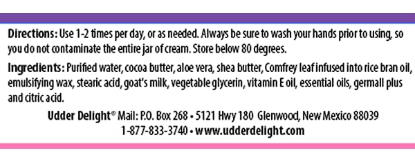 Udder Delight - Baby Cream, 1 Jar - 8 Fl. Oz. (240 ml)