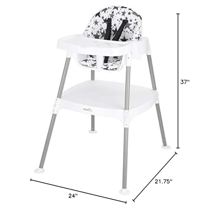 Evenflo Eat and Grow 4-in-1 Convertible High Chair (Pop Star White)