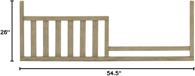 Toddler Bed Safety Guard Rail for Kingsley & Centennial Convertible Cribs - Solid Wood Rail for Convertible Crib to Toddler Bed Conversion - Safety Bed Rail for Children (Driftwood)