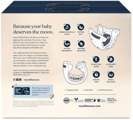 Millie Moon Luxury Diapers, Size 5, 108 Count (Pack of 1)