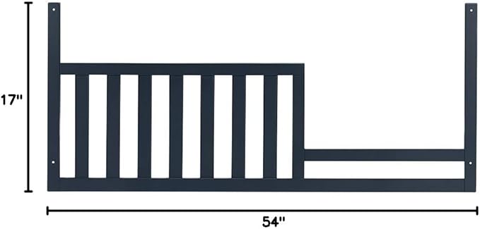 Toddler Bed Safety Guard Rail for Kingsley & Centennial Convertible Cribs - Solid Wood Rail for Convertible Crib to Toddler Bed Conversion - Safety Bed Rail for Children (Navy)