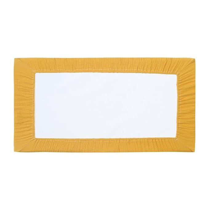 Cotton Changing Pad Cover,Unisex Diaper Change Table Sheet Ultra Soft Diaper Change Table Pad Cover Washable Changing Pad Sheets for Newborn,32in x 16in x 5in,Ginger Yellow