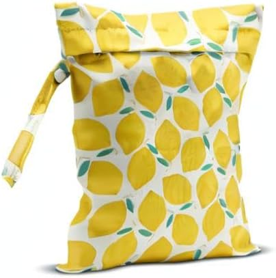 Wet Bag, Wet Dry Bag, Wet Bag for Swimsuit, Travel, Beach, Pool, Diapers, Dirty Yoga Gym Clothes, Toiletries, Makeup Bag, Snack Bag, Waterproof Reusable Fruit Peach Avocado Lemon