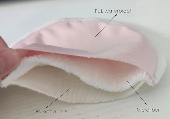 Reusable Nursing Pads, 8 Pack, Maternity Breastfeeding Pads, Blue/White. Can also be used as reusable, washable makeup remover pads.