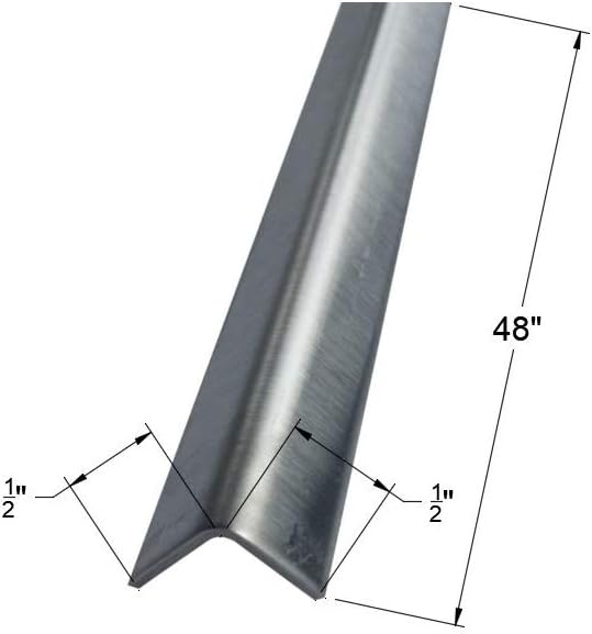 Brushed 304 Stainless Steel Corner Guards, 48" Wall Protectors, 20ga & 16ga, Available in 1/2" to 4", Multi-Pack Options (1, 2, 5, or 10) (5, 1/2 x 1/2, 16ga, No Hug Edges)