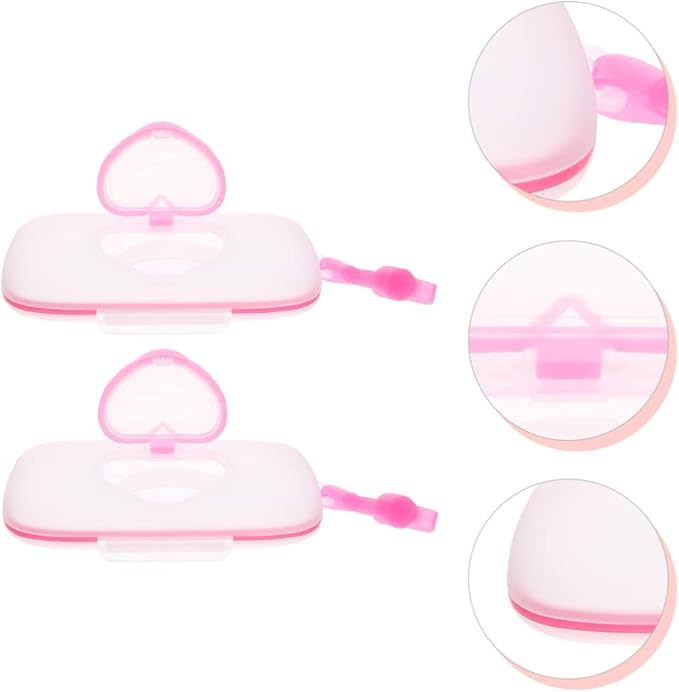 2PCS Container Portable Baby Wipe Dispenser Outdoor Refillable Holder Diaper Wipe Case Storage Box Travel Wipes case,Wipes case,Baby Wipes Dispenser for Travel Home Car Use