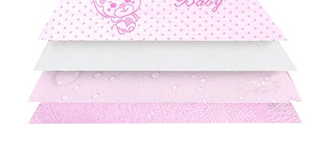 Monvecle Baby Infant Waterproof Cotton Changing Pads Washable Resuable Diapers Liners Mats Multi Pieces Pack (4pcs Bears-Small 18"x12")
