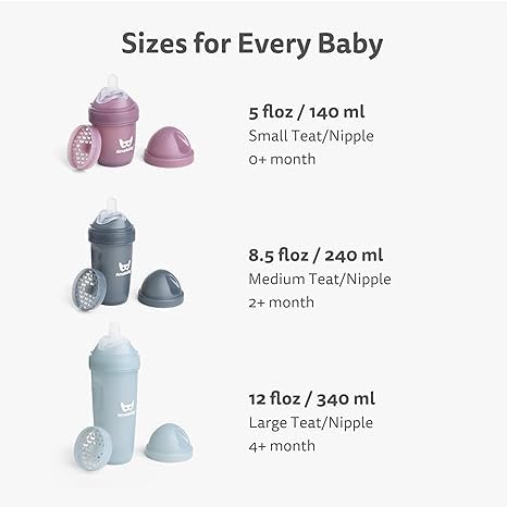 Herobility Double Anti-Colic Silicone Nipples, Baby Bottle Teats, Breast Like Shaped Nipples - Fits Herobility's & Eco Baby Bottles | Pack of 2 (Small Size)