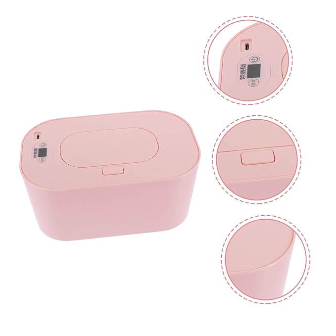 Toyvian Portable USB Wipes Warmer Box with Adjustable Temperature Display 7.87X4.72X3.74In Baby Wet Tissue Heater for Home and Outdoor Diaper Changing Comfort