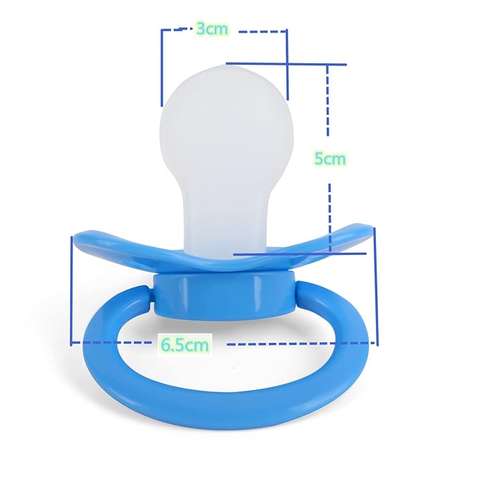 Adult Bottle with Big Sized Pacifier Set 8 oz (Blue)