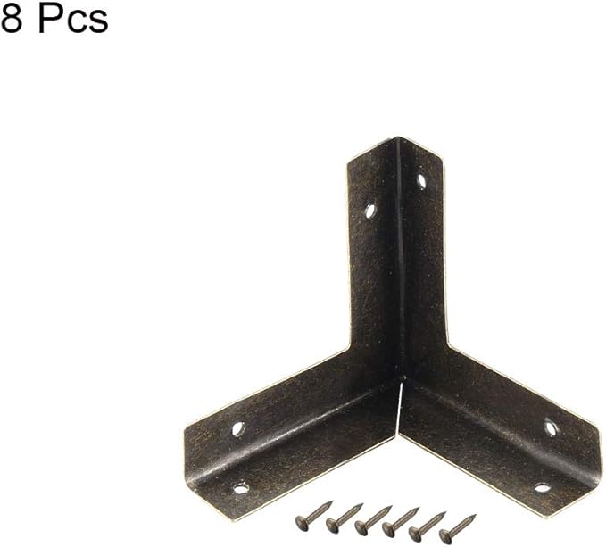 uxcell Metal Box Corner Protectors Edge Guard Protector 33x33x33mm Bronze Tone 8pcs