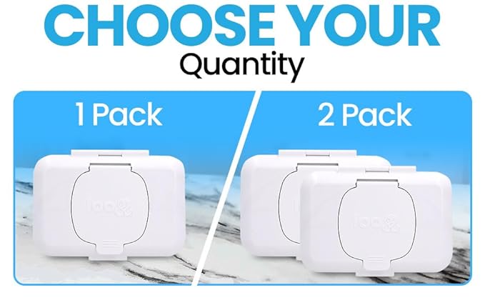 Loo 2-Pack Discreet Flushable Wipes Dispenser – Fits Standard Size Flushable Wipes Only – No-Drill Suction Mount Bathroom Holders with Lid for Toilet Tank, Tile, or Mirror
