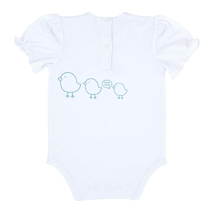 Stephan Baby Snapshirt-Style Diaper Cover, White + Blue Birdies, Fits 6-12 Months