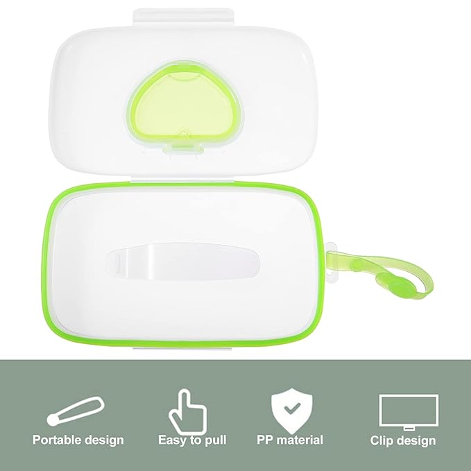 On- The- Go Wipes Dispenser Baby Outdoor Travel Stroller Wet Wipes Box Refillable Container for Car Bathroom Living Room