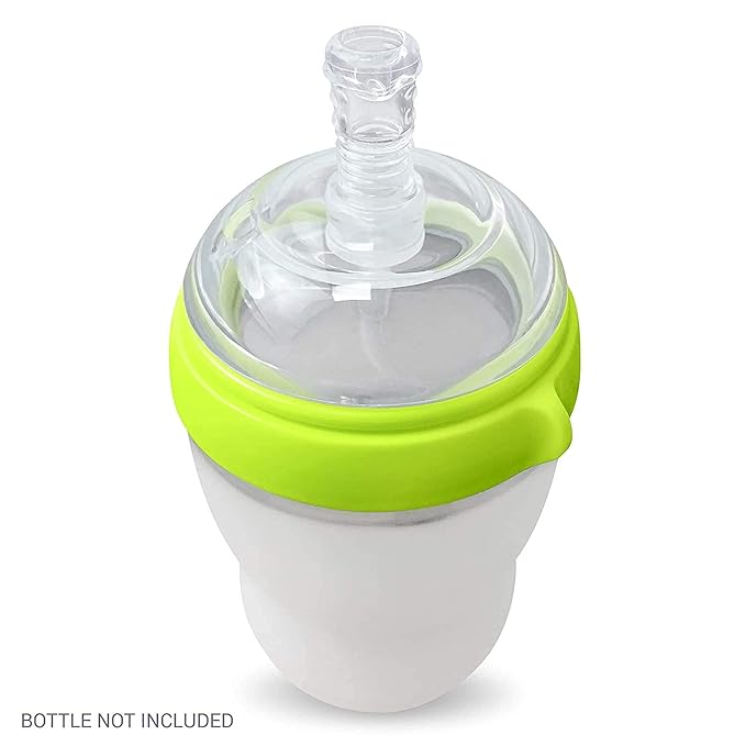 Straw and Sippy Cup Transitional Nipples Set of 2 with Nipple Storage Case Compatible with Comotomo Baby Bottles, 5 oz and 8 oz