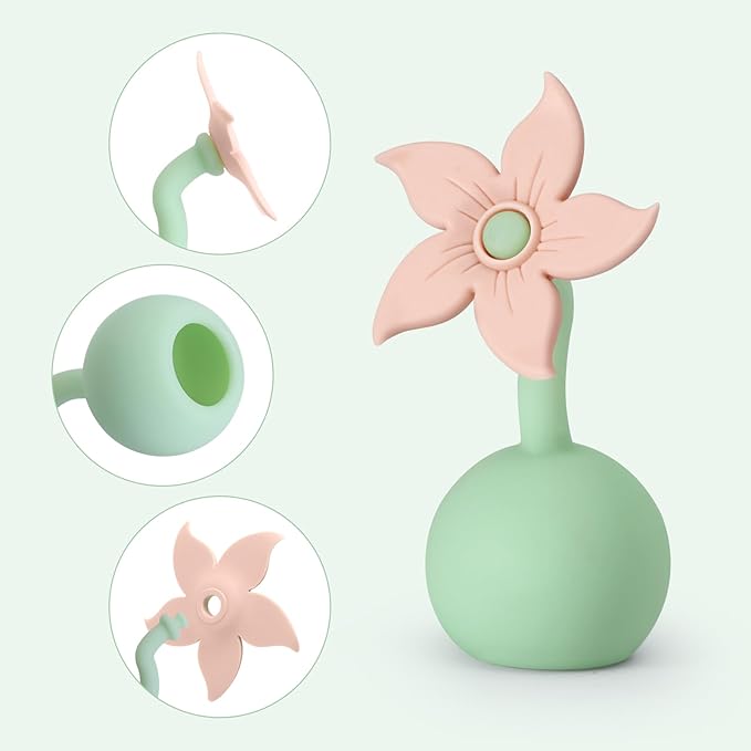 haakaa Manual Breast Pump Flower Stopper (Blush) - Made of Premium Silicone, BPA Free, Compatible with All haakaa Breast Pumps
