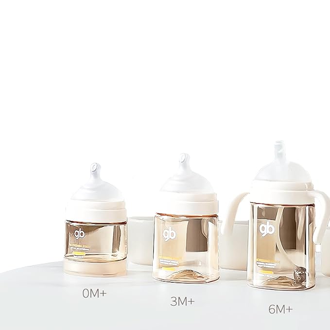 gb Feeding Series 3rd Stage Baby Bottle 10oz 300ml PPSU BPA-Free, Anti-Colic, Soft Silicone, Ergonomic Handle, Easy to Clean, Ideal for Newborn Essentials & Breastfeeding, 6+ Months