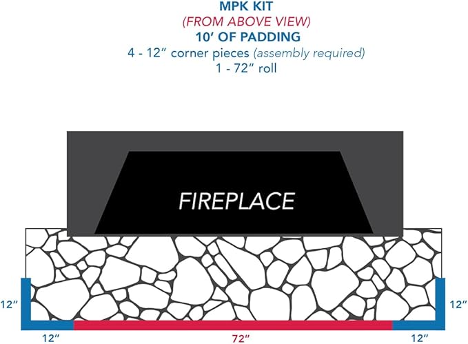 Cardinal Gates MPK Medium Hearth Pad Kit - Fireplace Baby Proofing - Adhesive Backed Fireplace Bumpers for Babies - 10 Feet of Padding with 1 Straight Piece & 2 Corners - Made in The USA - Taupe
