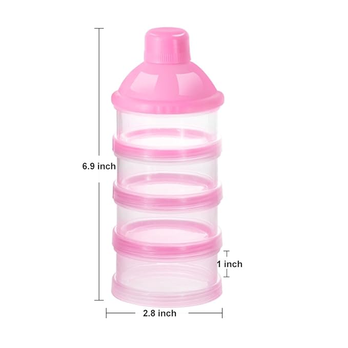 Accmor Formula Dispenser On The Go, 4 Compartments Stackable Formula Container for Travel, Baby Milk Powder Kids Snack Container, BPA Free 
