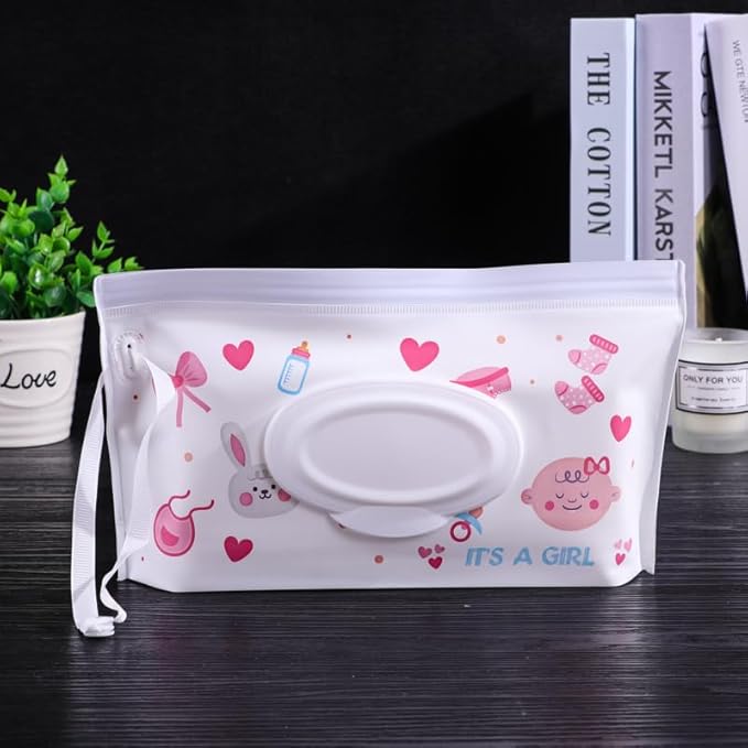 4PCS Baby Wipes Dispenser Travel Baby Wipe Holder Portable Wet Wipe Dispenser Bag Reusable Travel Baby Wipes Container Refillable Wet Wipe Carrying Case Holder Wet Wipe Pouch