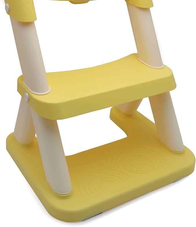 XKMT- Yellow Toddler Potty Training Seat Ladder Wider Step Toilet Chair Infant Kid Bathroom Trainer
