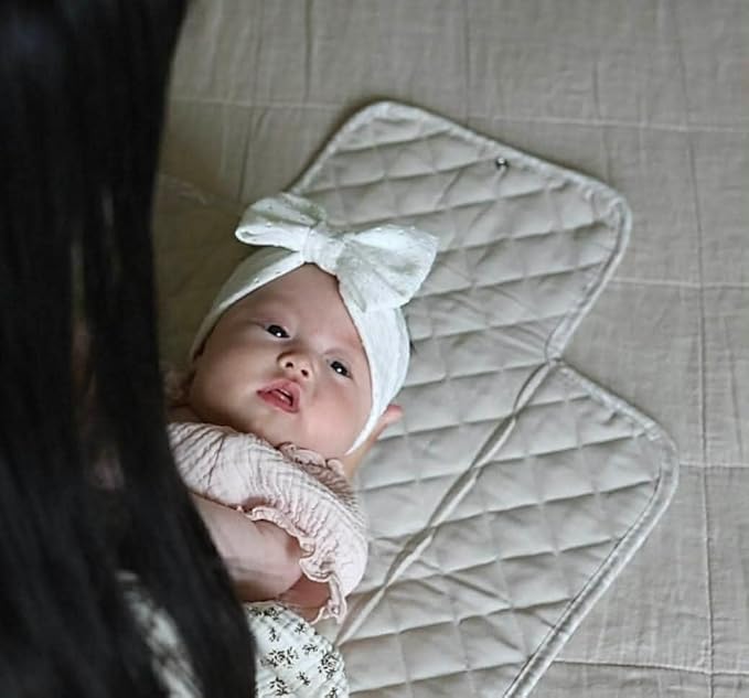 Portable Diaper Changing Pad - Waterproof Travel Baby Changing Mat - Foldable Compact Diaper Change Pad - Lightweight On The Go Change Station for Newborn Infant (Meadow Reflection)