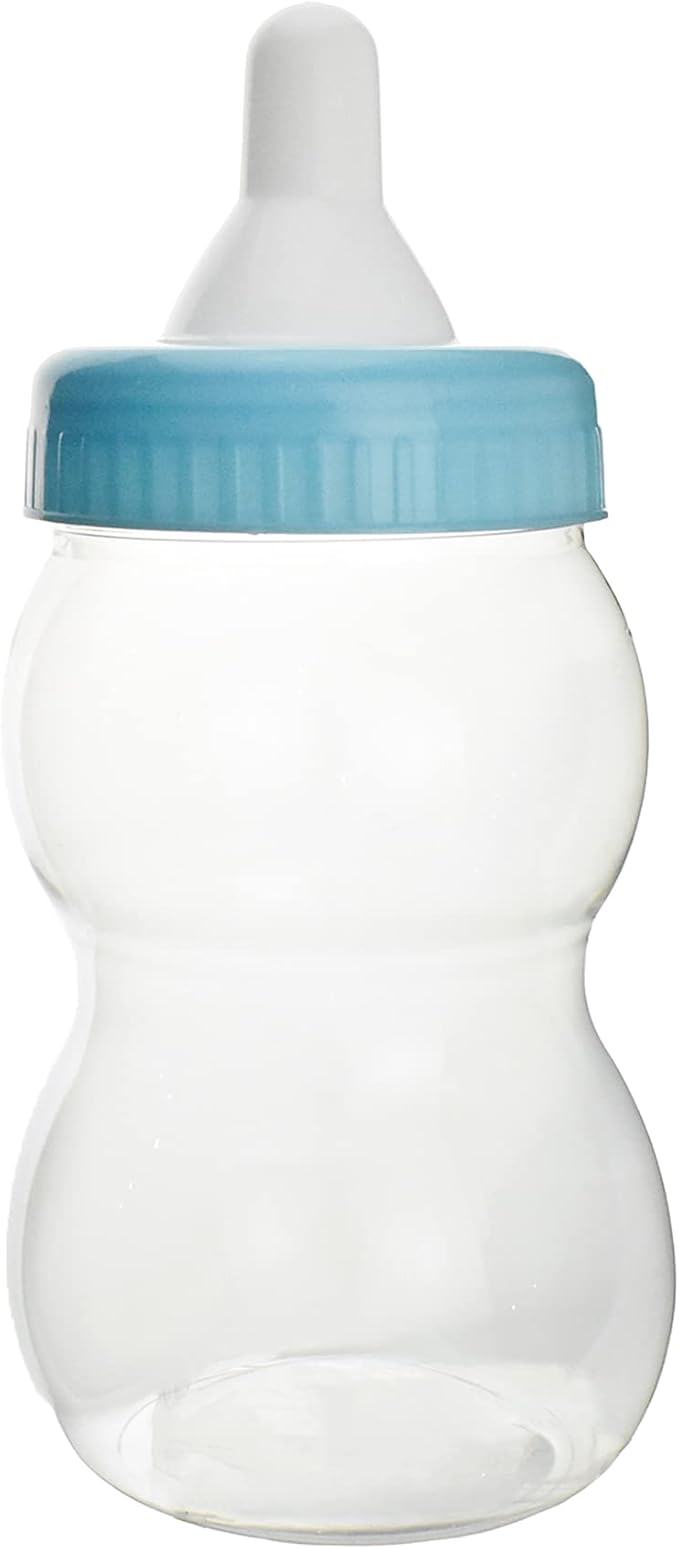 FIREFLY IMPORTS Jumbo Milk Baby Bottle Coin Bank Plastic Container Baby Shower Game Favor, 13-inch, Light Baby Blue