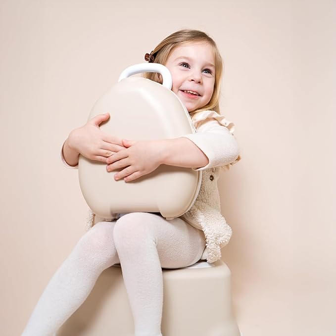 My Carry Potty - Natural Beige Travel Potty, Award-Winning Portable Toddler Toilet Seat for Kids to Take Everywhere