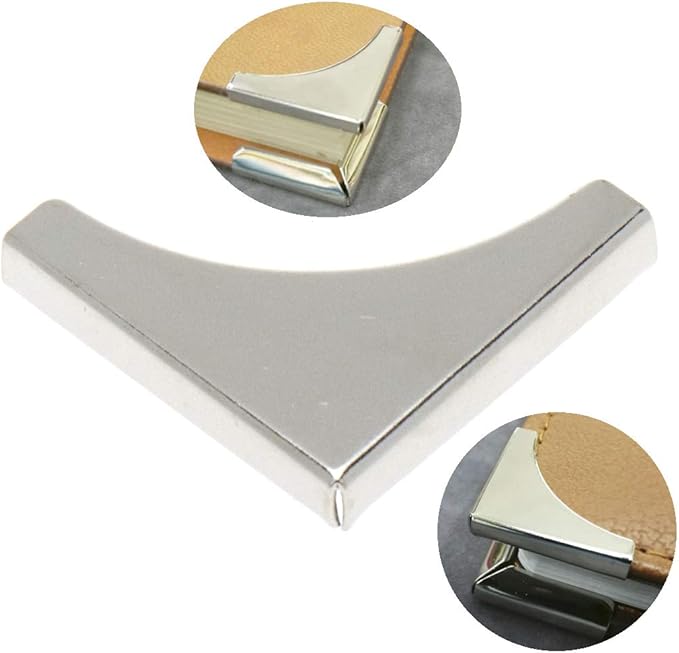 Semetall Metal Book Corner 50 Pcs 0.86"x0.86" Home Triangular Shaped Album Book Notebook Corner Protector,Menu Folder Corner Protectors Small Corner Protection Accessories for Books (Silver)