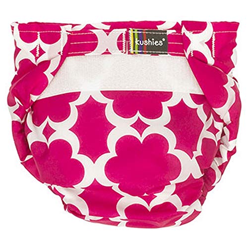 Kushies Infant Single Diaper, Fuchsia Modern Flowers