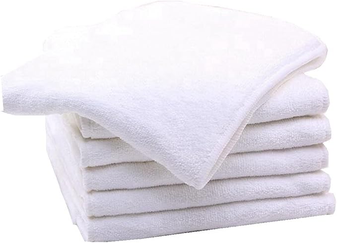 6 Pack Rayon Microfiber Inserts Liners for Adults Cloth Diapers for Incontinence Care, 4-Layer Washable Reusable Large Absorbent (White-Medium)